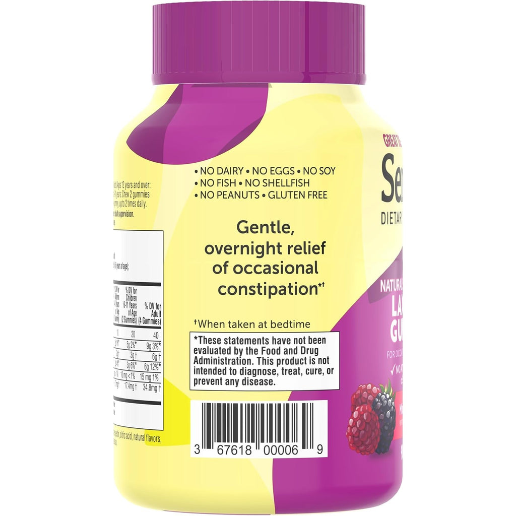 BRAND NEW ~ 90 Count Senokot Mixed Berry Dietary Supplement Laxative Gummies