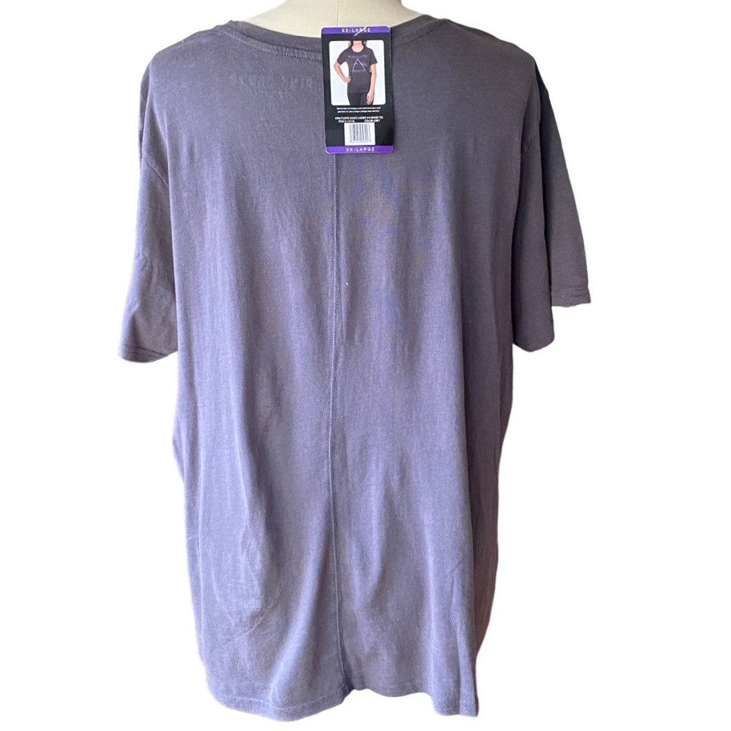 NWT ~ PINK FLOYD Dark Side Moon Graphic T Shirt Gray Top ~ Women's Plus Size XXL