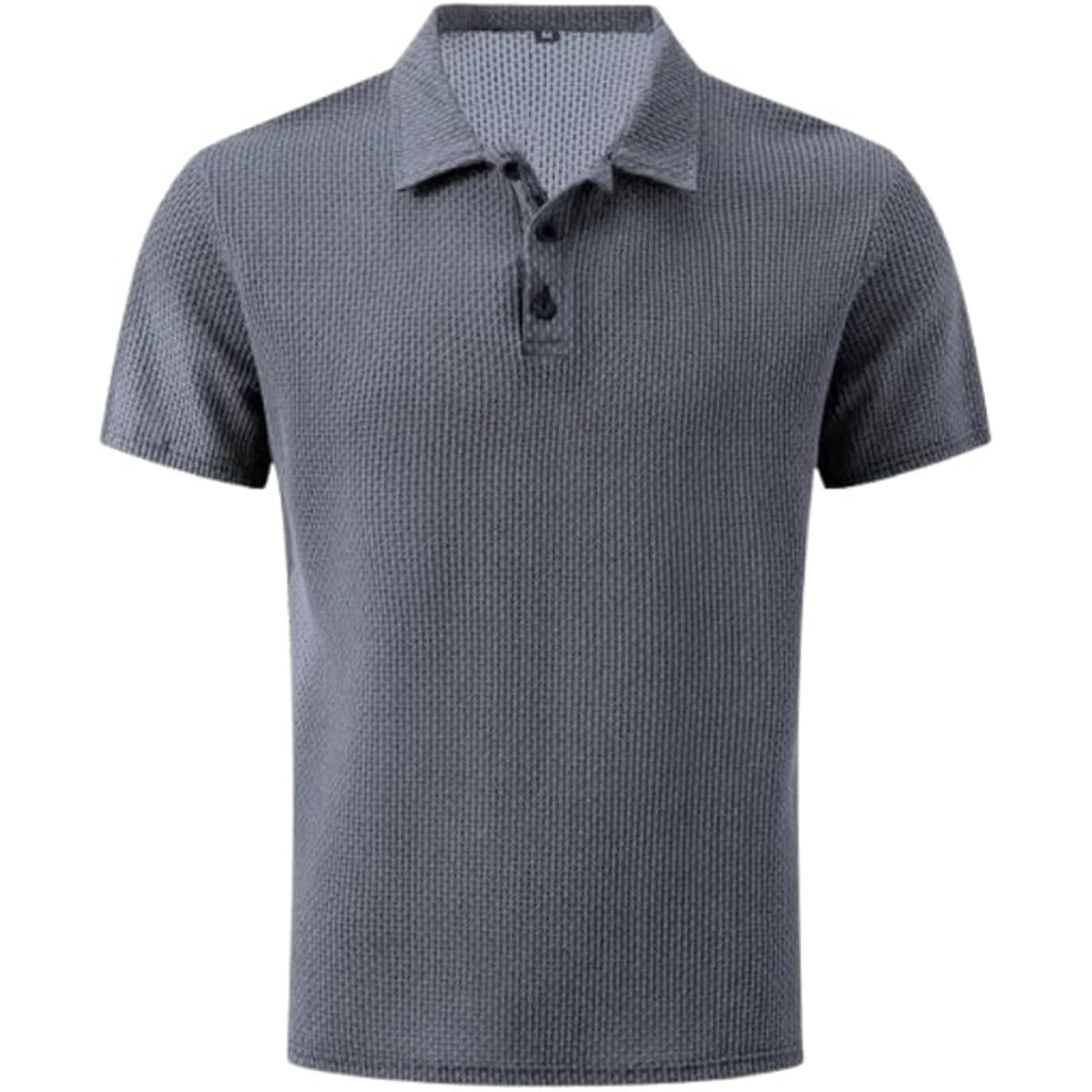 NWT ~ Men's GRAY Waffle Textured Breathable Quick Dry Silky Polo Shirt ~ SMALL