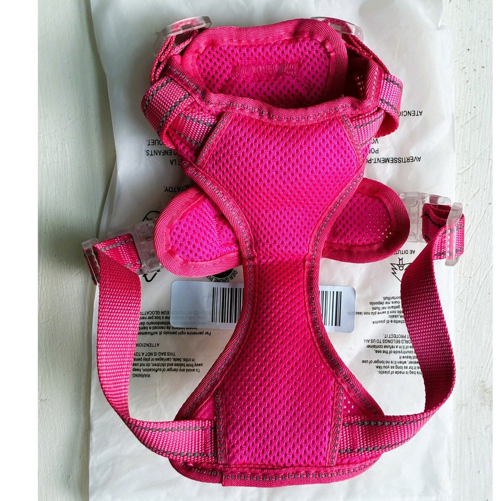 BRAND NEW ~ Pink No Pull Reflective Adjustable Dog Harness Vest & Handle MEDIUM