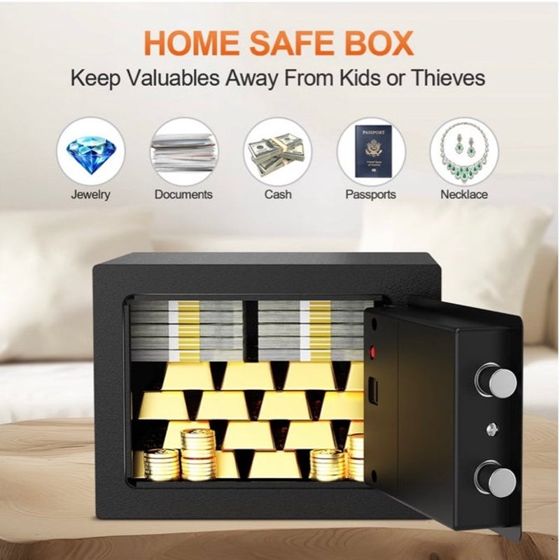 BRAND NEW ~ Black Electronic Digital Security Safe Lock Box .25 Cubic Feet
