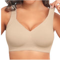 NWT ~ Nude Wireless Push Up Full Coverage Comfort Smoothing Seamless Bra ~ MED.