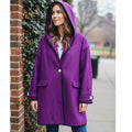 NWT ~ Women's Purple Casual Coat with Hood & Faux Pockets ~ Plus Size 3X