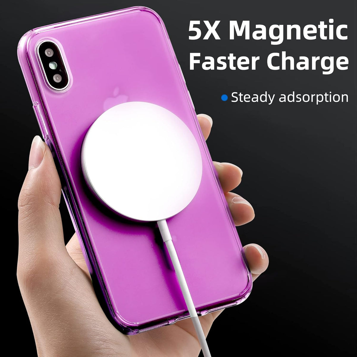 BRAND NEW ~ Strong Magnetic Pink Translucent Case IPhoneX & XS