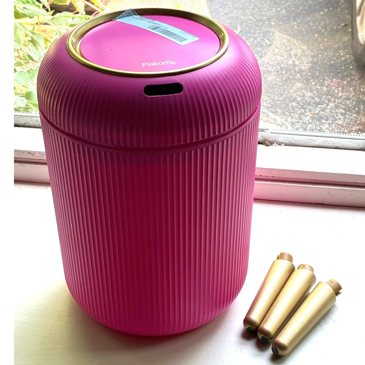 BRAND NEW ~ Bright Pink Smart Sensor Bathroom Wastebasket Small Trash Can