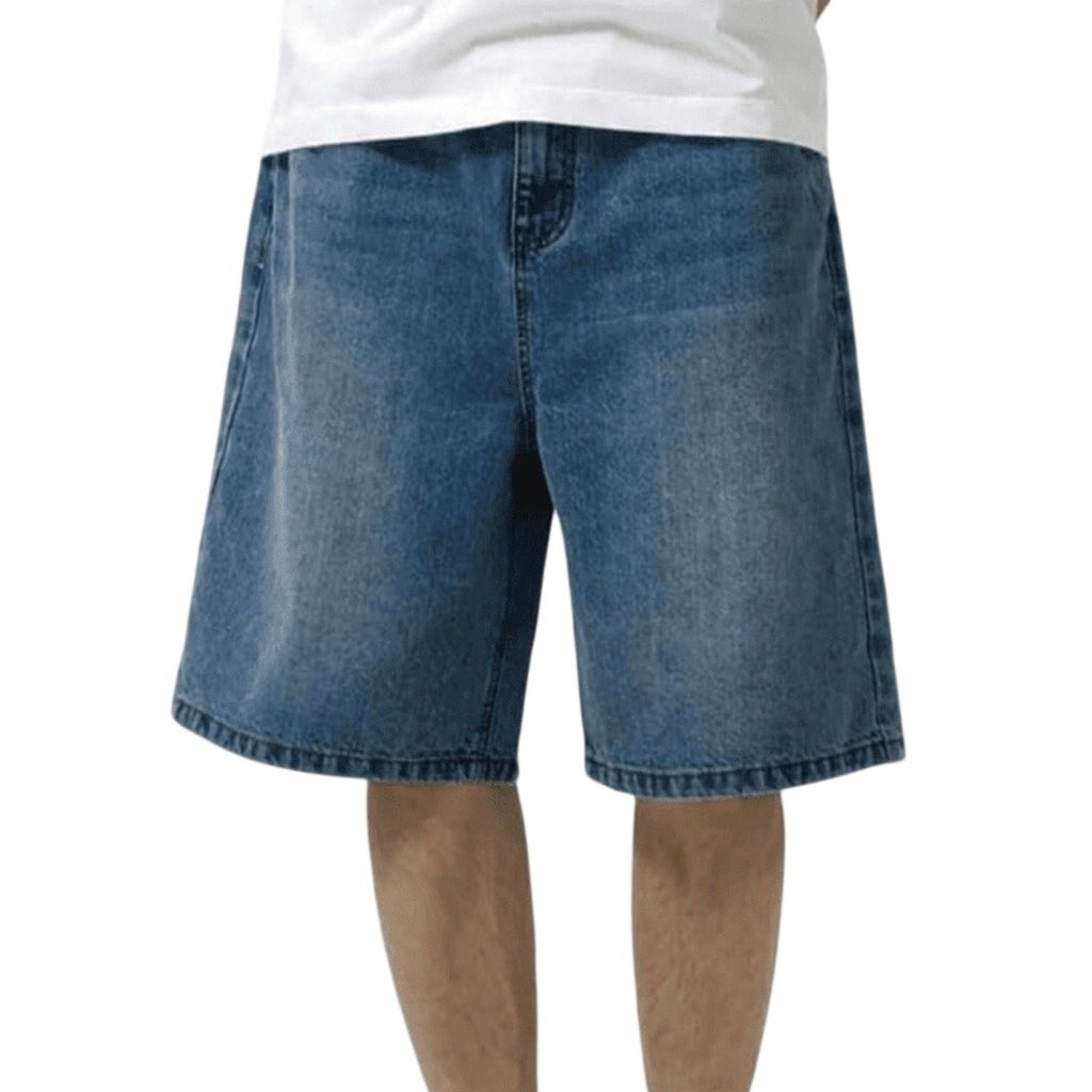 NWT ~ Men's Dark Blue Baggy Loose Fit Wide Leg Y2K Casual Denim Shorts ~ 36