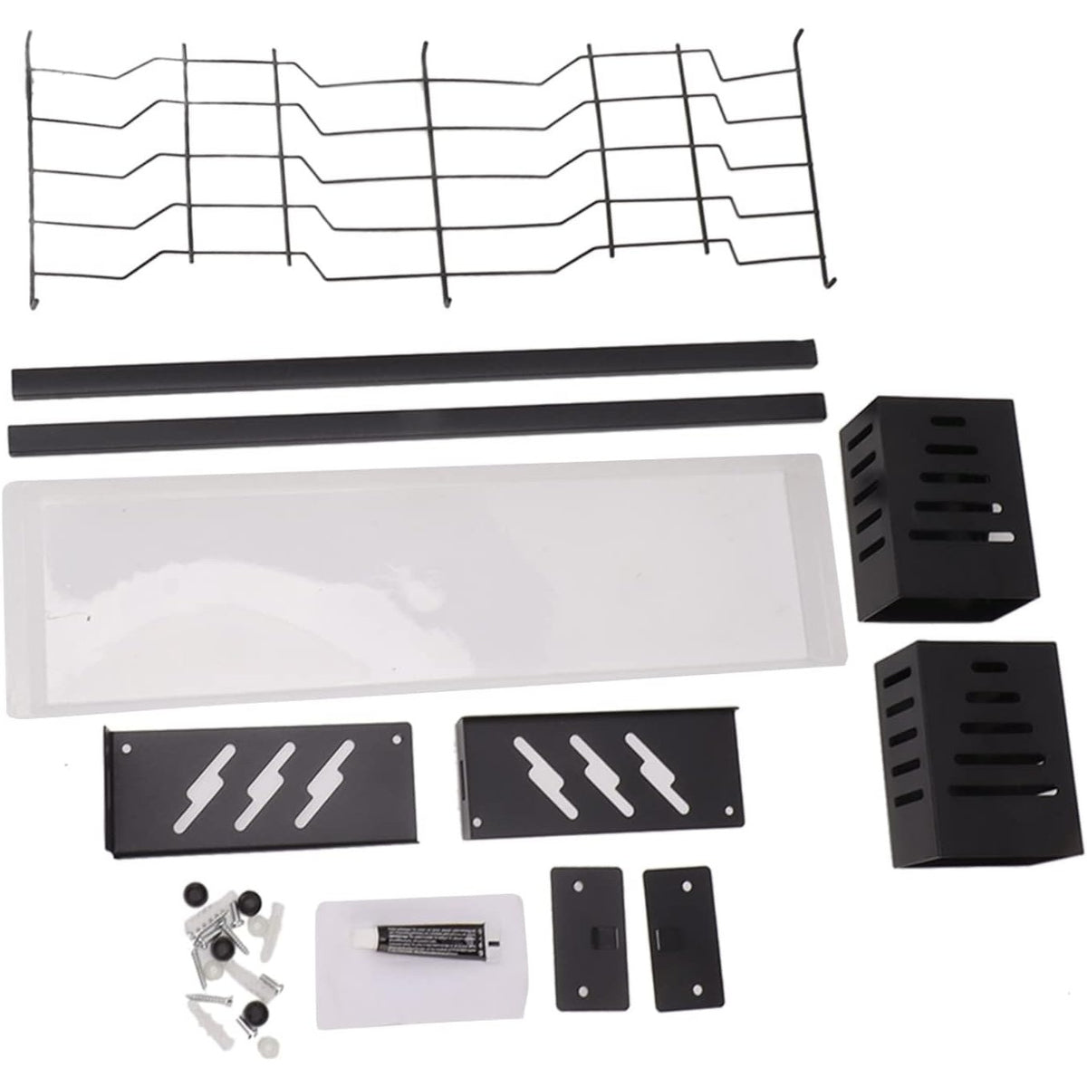 BRAND NEW ~ Black Dish & Utensils Silverware Wall Mounted Sink Drainer & Tray