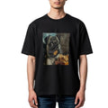 NWT ~ Men's Black Pug Eating Nacho Chips Cotton T-Shirt ~ Size MEDIUM