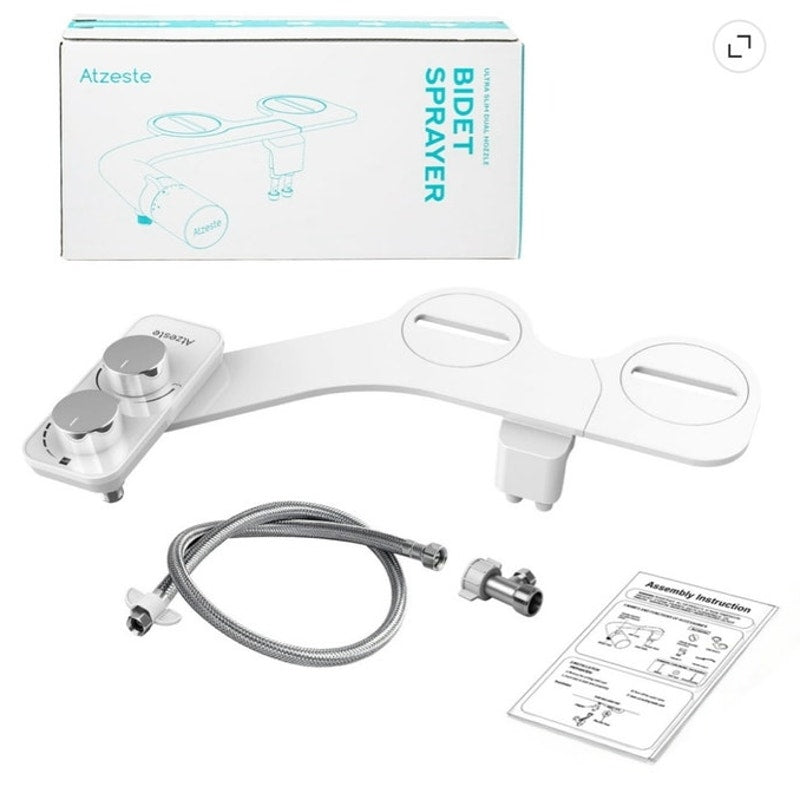 BRAND NEW ~ Ultra Slim Non-Electric Dual Nozzle Self Cleaning Bidet Sprayer