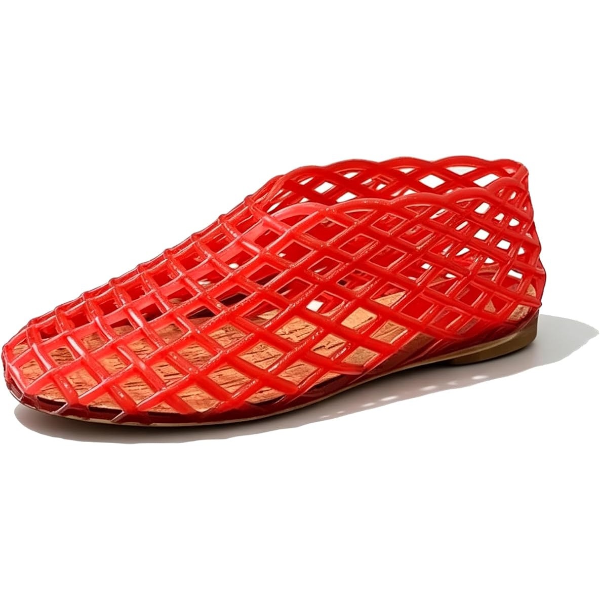 BRAND NEW ~ Red Jelly Mesh Flats Sandals Summer Beach Sandals ~ Women's 9 1/2