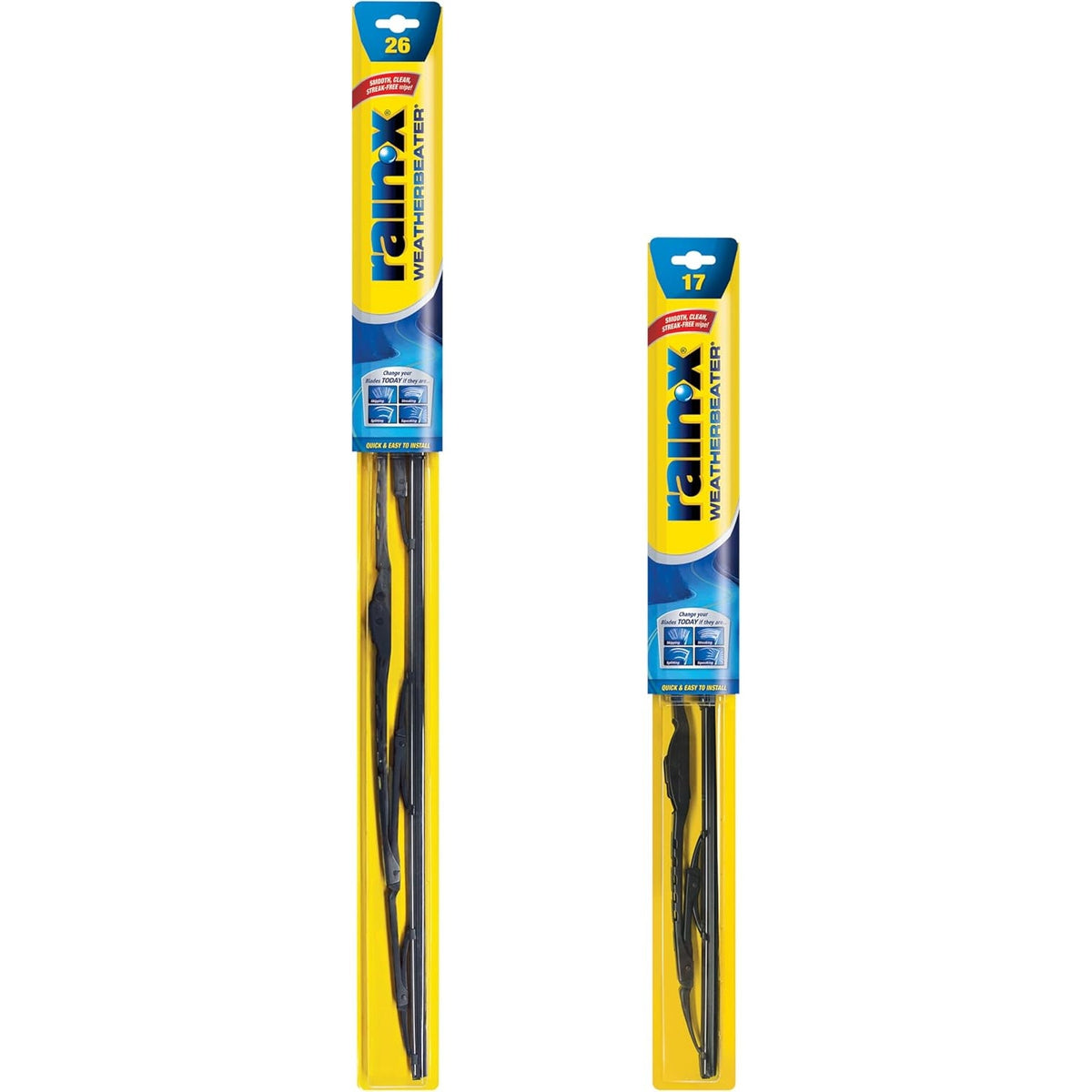 BRAND NEW ~ Set/2 Rain-X 820248 Weather Beater Wiper Blades ~ 26" & 17"
