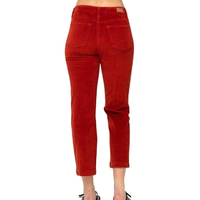 NWT ~ JUDY BLUE Mandy Cord Button Fly Ankle Straight Pants ~ Women's 3 / 26