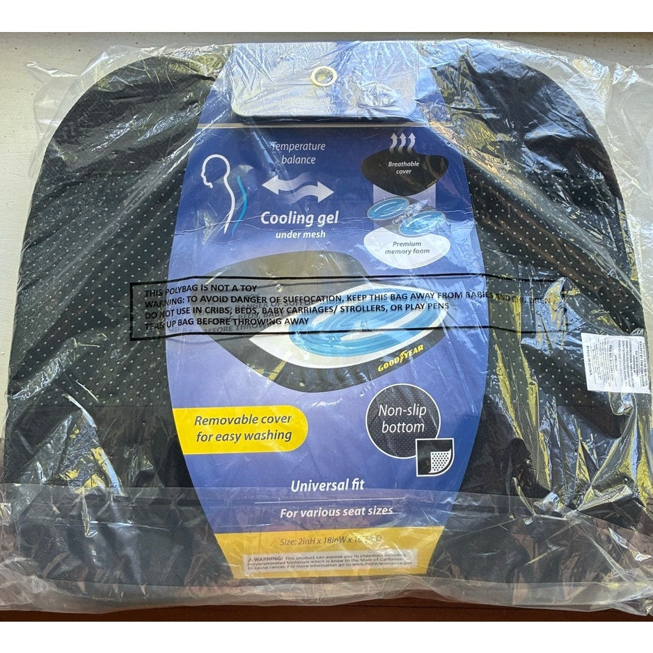 BRAND NEW ~ Goodyear Memory Foam & Cooling Gel Seat Cushion ~ Car Home Office