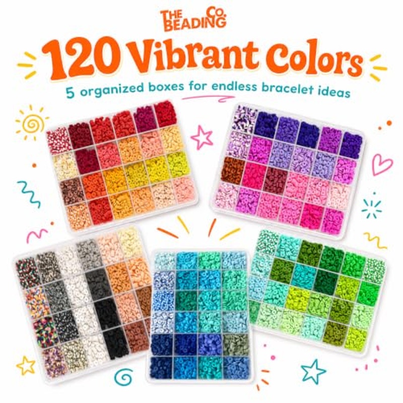 BRAND NEW ~ 23000+ 120 Colors Polymer Heishi Clay Beads Bracelet Making Kit