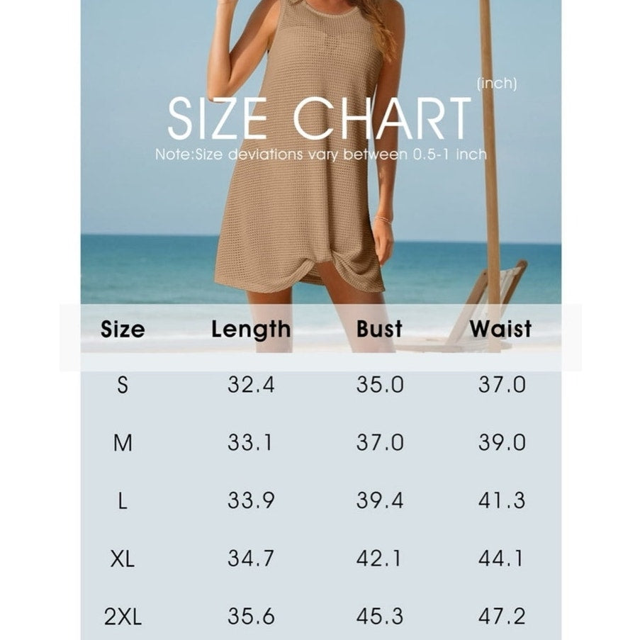 NWT ~ Khaki Swimsuit Coverup Beach Dress Bathing Suit Swimwear Cover Up ~ MEDIUM