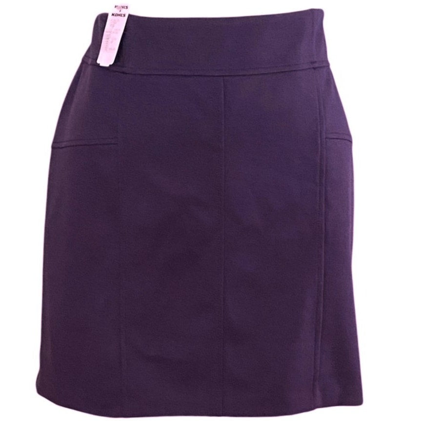 NWT ~ SIMPLY VERA WANG Purple Knit Pull On Mini Skirt ~ Women's Size LARGE