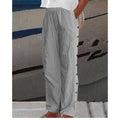 NWT ~ Women's Black Stripe Wide Leg Casual Loose Pockets Pants Trousers ~ LARGE