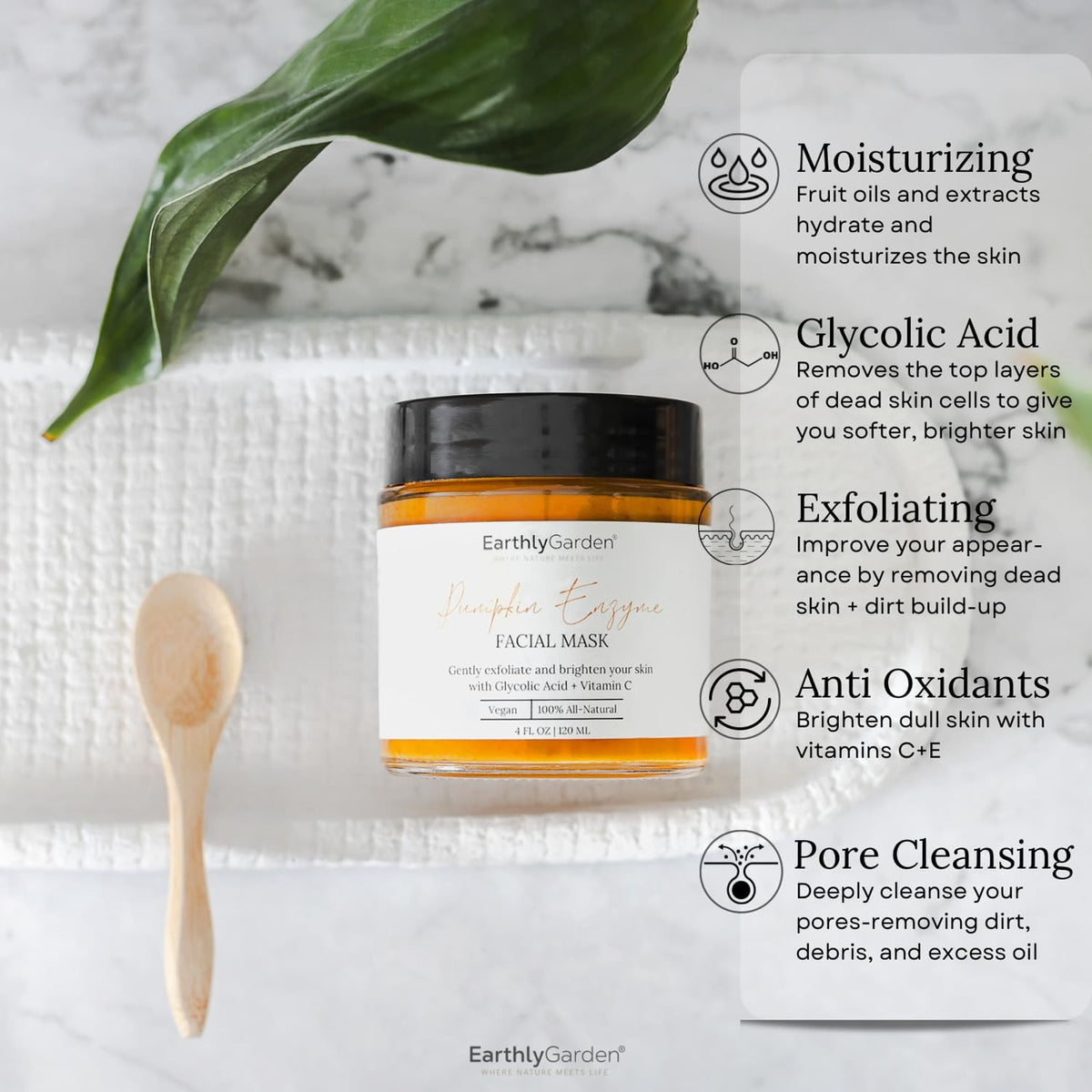 NWT ~ Pumpkin Enzyme Exfoliating Face Mask Natural Facial Treatment