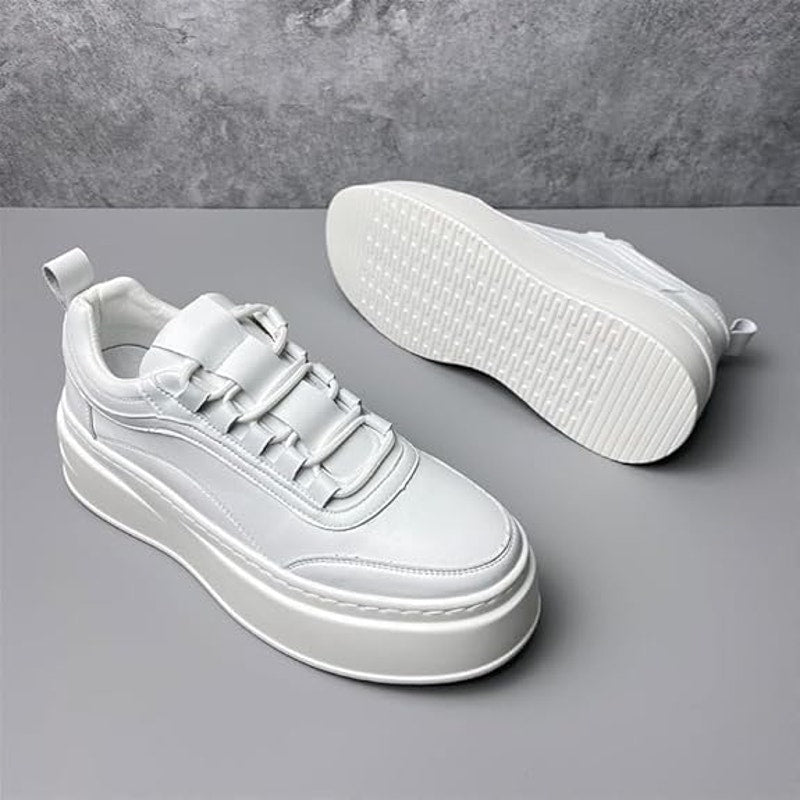 NWT ~ White Breathable Lightweight Faux Leather Platform Sneakers ~ Women's 11.5