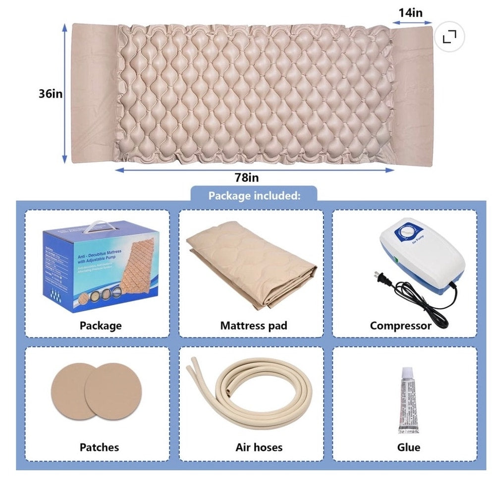 BRAND NEW ~ Beige Medical Alternating Pressure Bed Pad & Electric Pump System