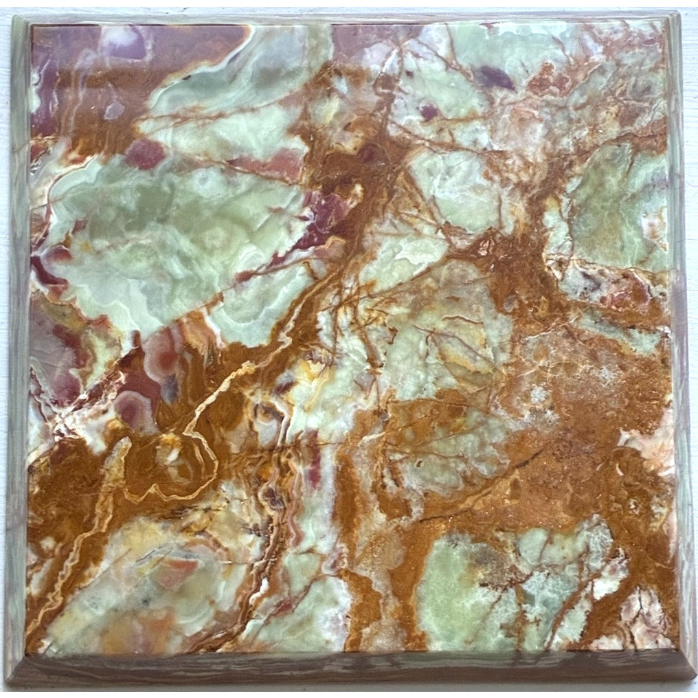 BRAND NEW ~ Green Onyx Marble 10" Square Serving Tray Coffee Table Platter Dish