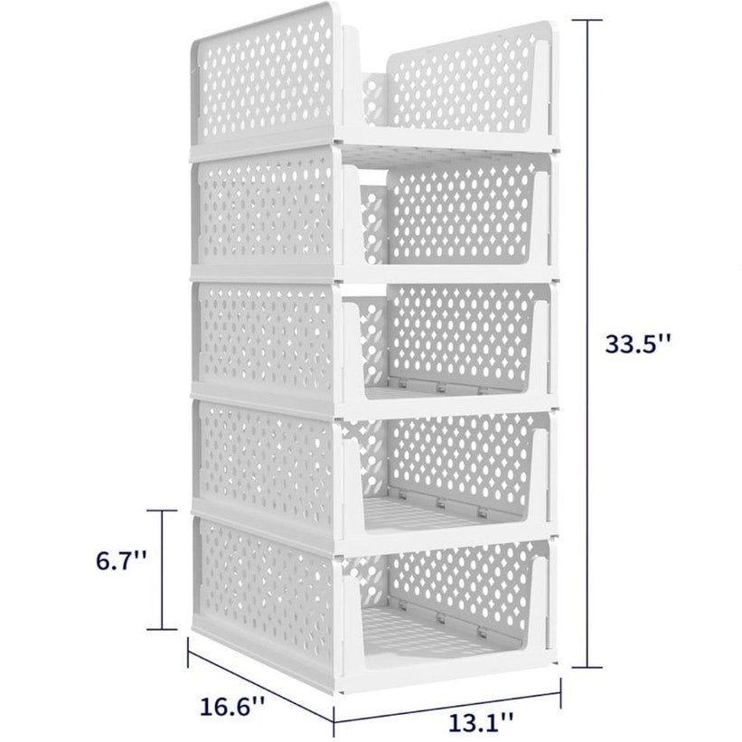 BRAND NEW ~ 5 Pack Stackable Multi-Purpose Closet Organizers & Storage Drawers