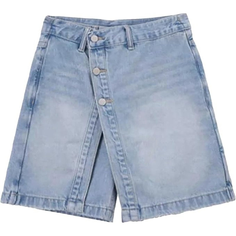 NWT ~ Women's Plus Size Denim Light Blue Jean Skort Mini Skirt Button Front ~ 2X
