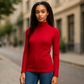 NWT ~ ANN TAYLOR Long Red Silky Mock Turtleneck Top ~ Women's Plus Size XXL