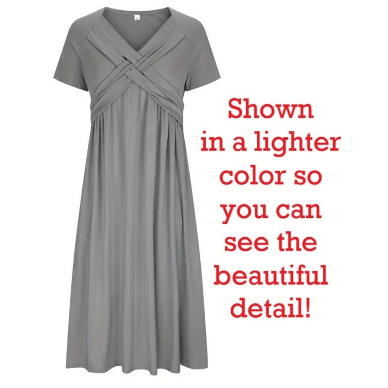 NWT ~ Women's Black Criss Cross Plus Size Midi Dress with Pockets ~ Size 7XL