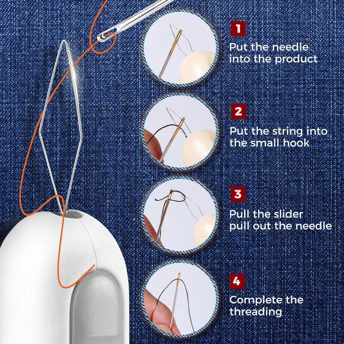BRAND NEW ~ 3 Pack ~ 2 in 1 Sewing Needle Easy Threader Seam Ripper Tool Stitch Removal