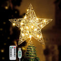 BRAND NEW ~ Lighted Christmas Star Tree Topper 8 Lighting Modes & Remote ~ 9.8"