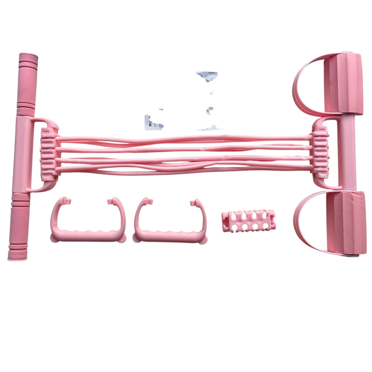 BRAND NEW Pink Portable 8 Tube 3-in-1 Exercise Pedal Resistance Band & Handle