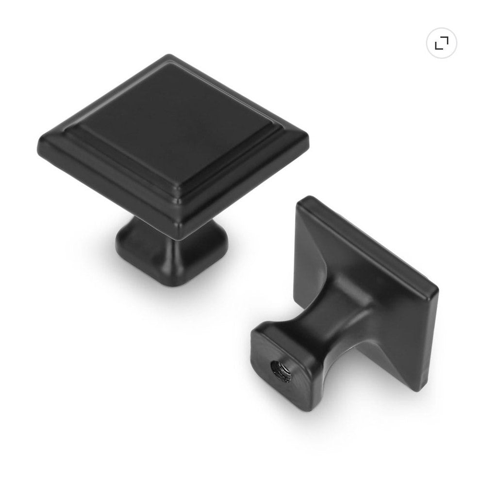 BRAND NEW ~ Set/10 Black 1.2" Cabinet Door Knobs Drawer Hardware Handles & Pulls