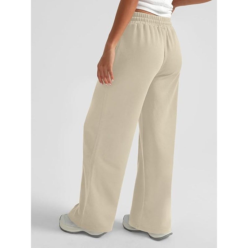 NWT ~ Women's Casual Tan Flare Leg Pockets Knit Drawstring Pull On Pants ~ MED.
