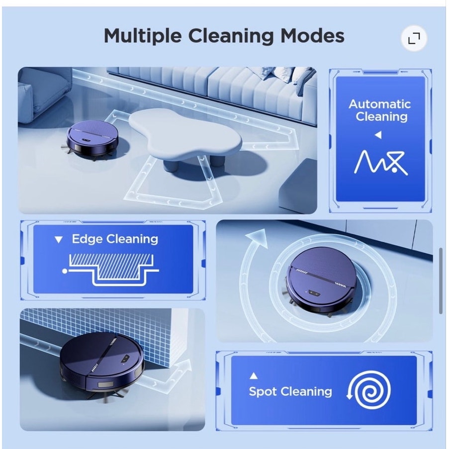 BRAND NEW ~ Blue Rechargeable Low Profile Robot Vacuum Cleaner 2 in 1 Mop Combo