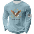 NWT ~ Men's Blue Waffle Knit Americana Patriotic Eagle 1776-2026 Pullover ~ 3X