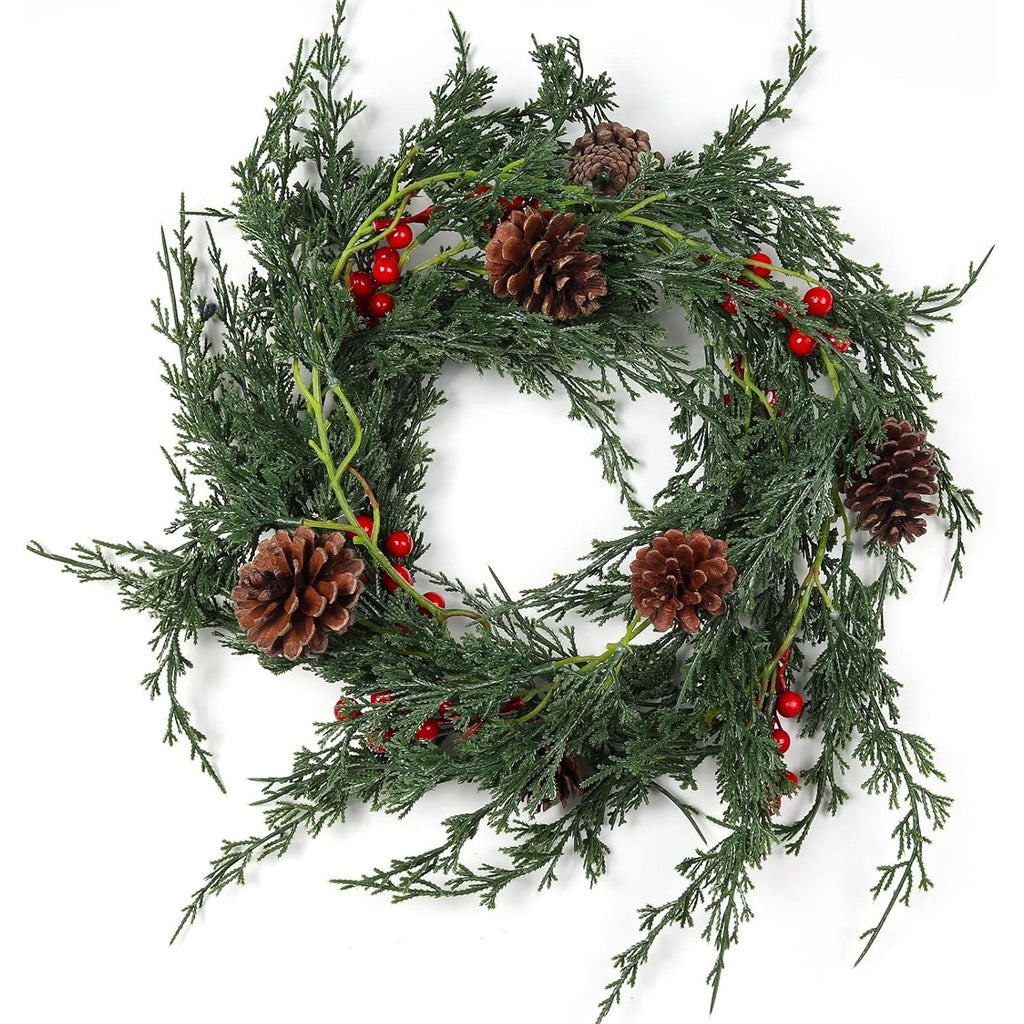 BRAND NEW ~ Christmas Pine Garland Realistic Winter Greenery & Berries & Cones