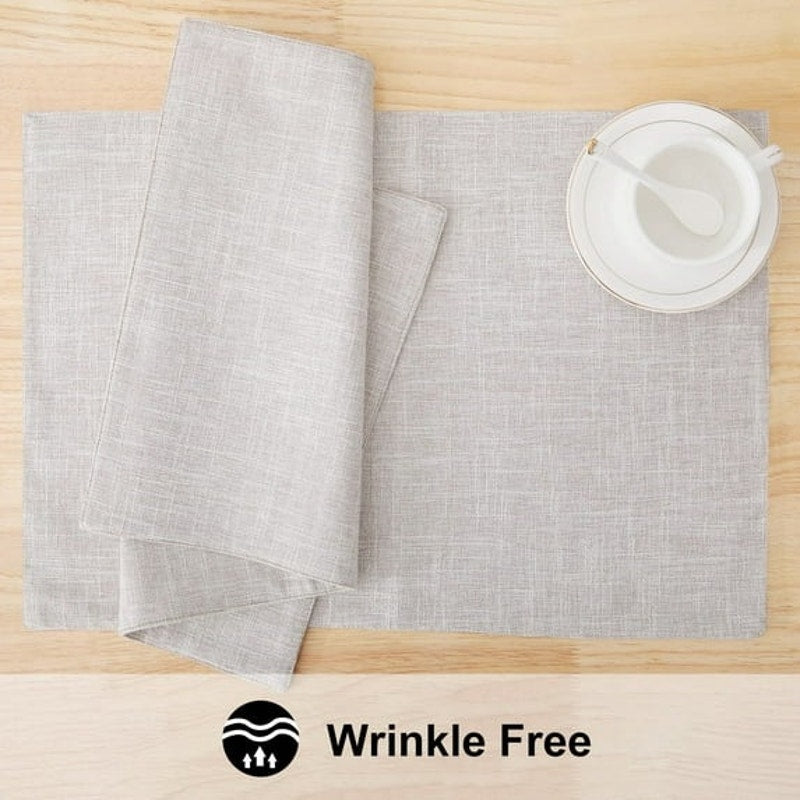 NWT ~ Set/6 Natural Linen Modern Farmhouse Dining Table Placemats ~ 13" x 19"
