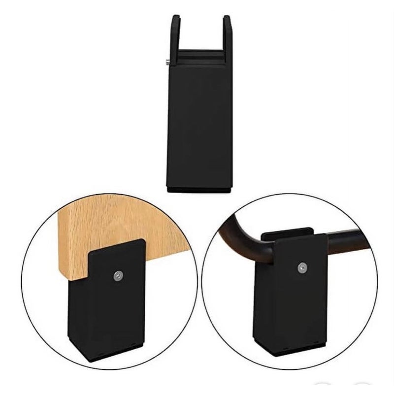 BRAND NEW ~ Set/4 Black Heavy Duty Adjustable 4" Furniture Bed Risers