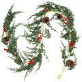 BRAND NEW ~ Christmas Pine Garland Realistic Winter Greenery & Berries & Cones