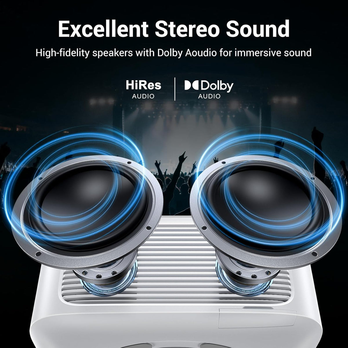 BRAND NEW ~ 1500 ANSI Smart Outdoor Projector Built-in Apps 30W Dolby Audio