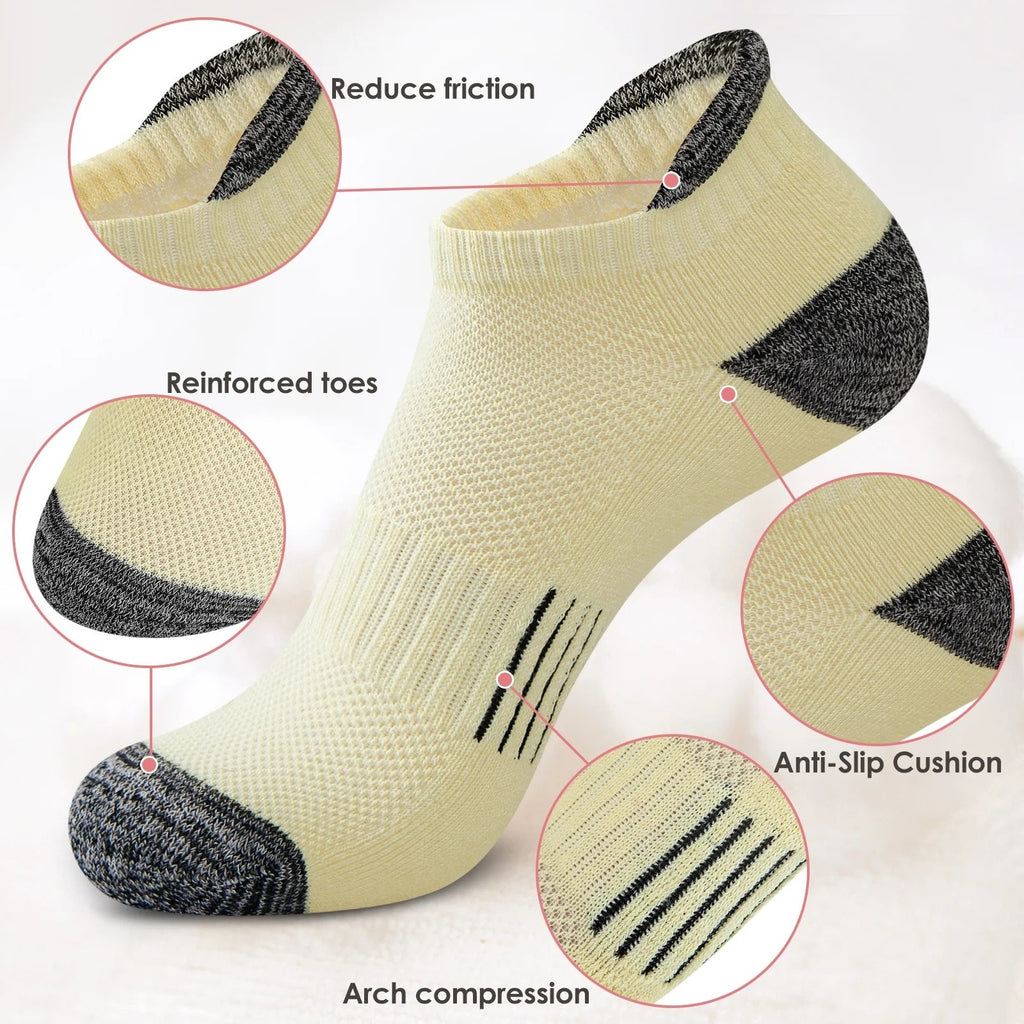 NWT ~ 6pr Women's Multicolor Breathable Durable Ankle Socks ~ Size 8-10