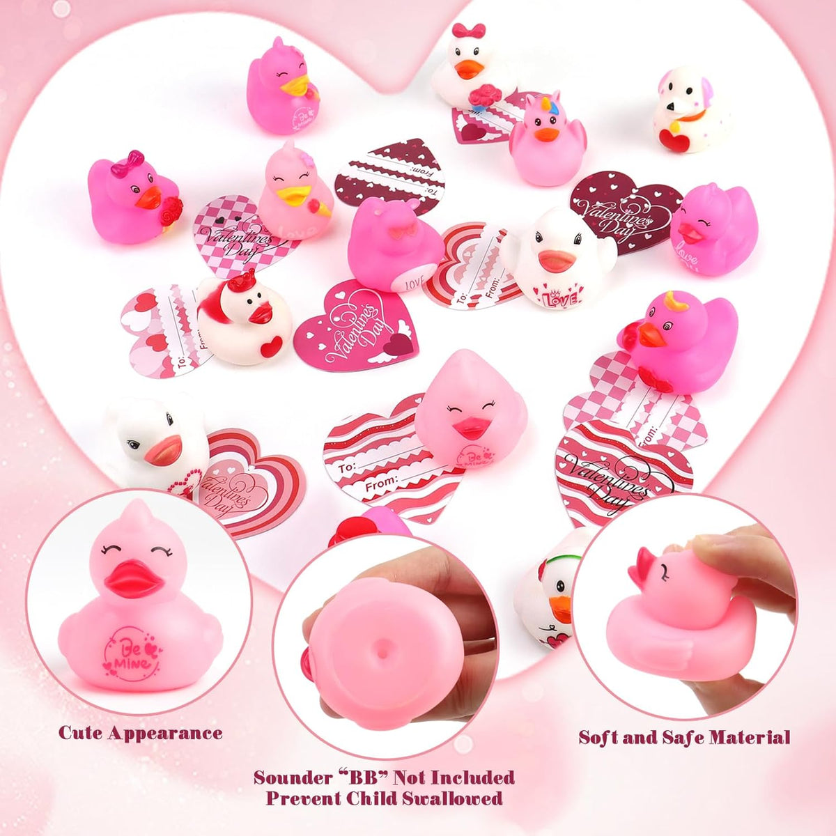 NWT ~ 24 Rubber Ducks Pink White Unicorn Bear Dog Toy Party Gifts Classroom