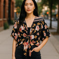 NWT Floral Kimono Wrap Blouse by Maurices ~ Women's Top Size "One Size"