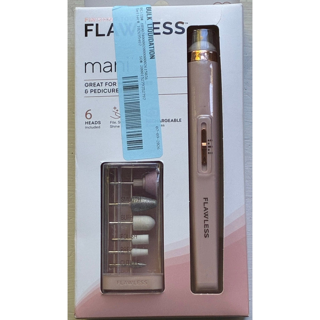 BRAND NEW ~ Pink Rechargeable Nails Mani Pedi File Device & 6 Attachments LED