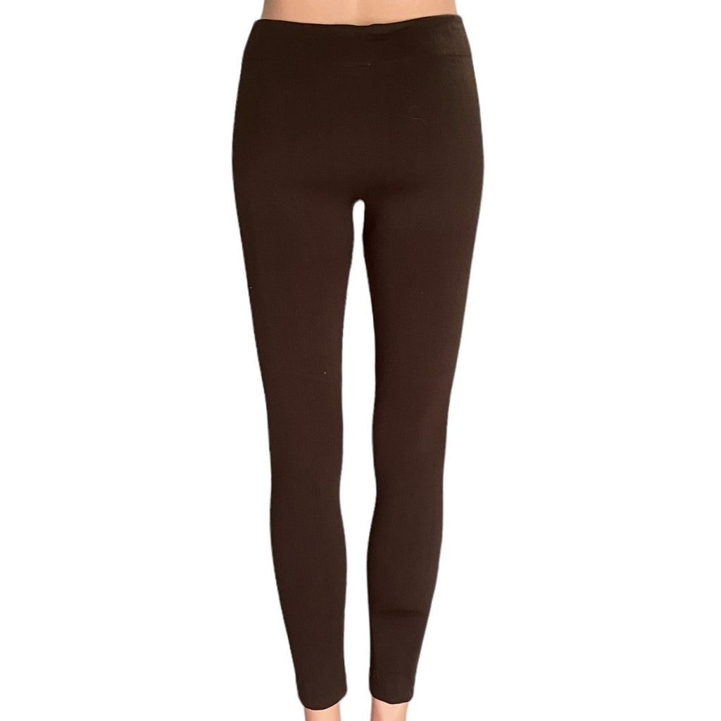 NWT ~ BLUE STAR Chocolate Brown Fleece Lined Leggings ~ Women's Size L / XL