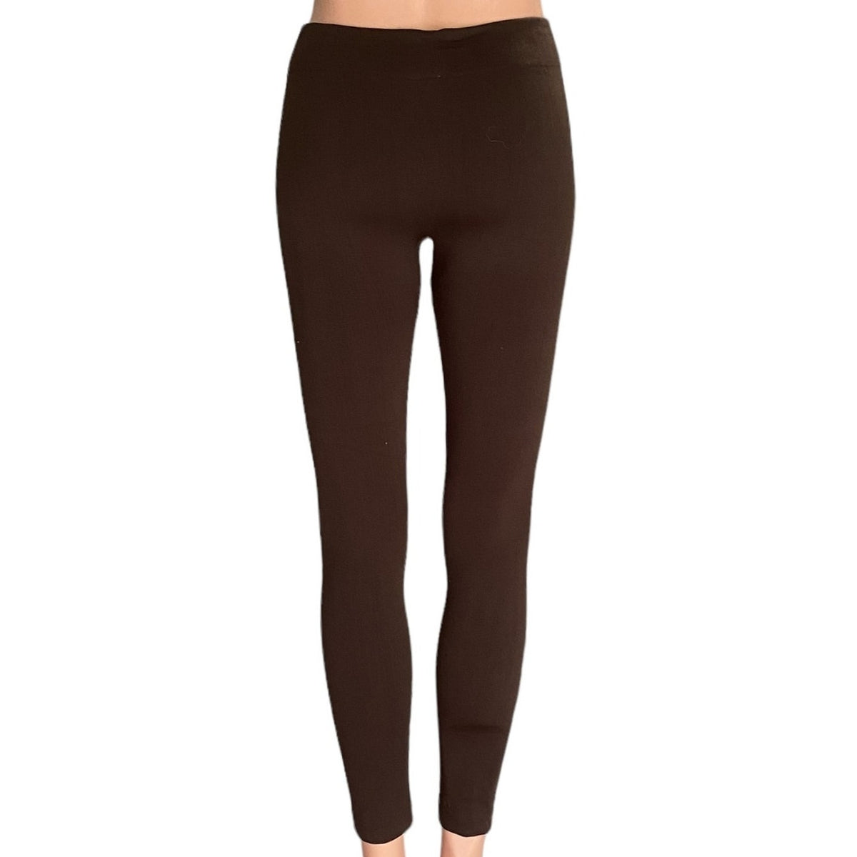 NWT ~ BLUE STAR Chocolate Brown Fleece Lined Leggings ~ Women's Size L / XL