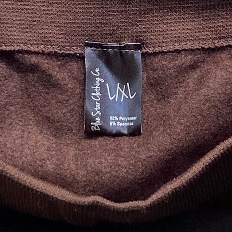 NWT ~ BLUE STAR Chocolate Brown Fleece Lined Leggings ~ Women's Size L / XL