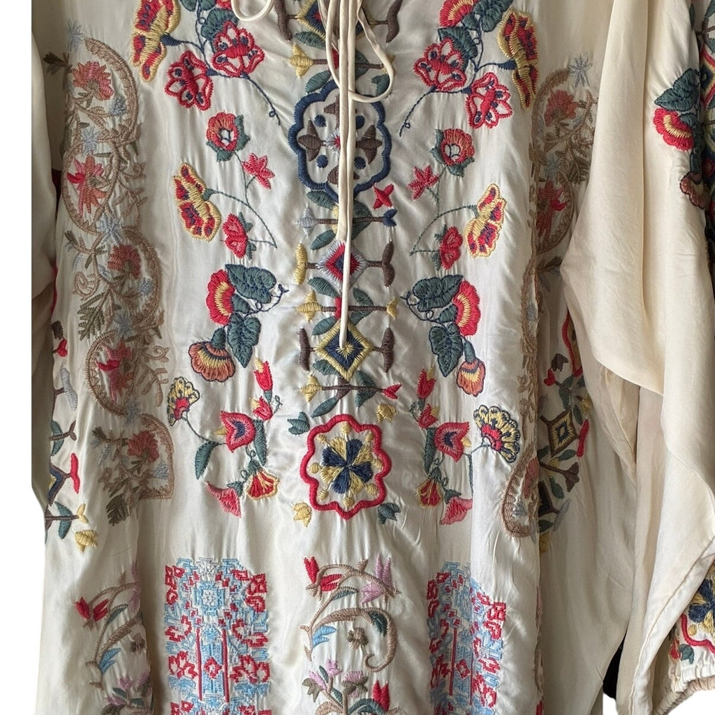 NWT ~ JOHNNY WAS Akira Embroidered Boho Biya Bohemian Blouse ~ Plus Size XXL