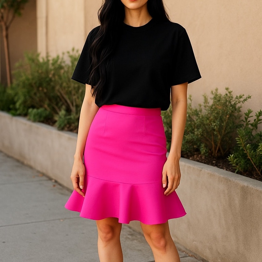 NWT ~ Ladies Hot Pink "Foam" Mermaid Skirt by STORETS ~ Women's Size SMALL